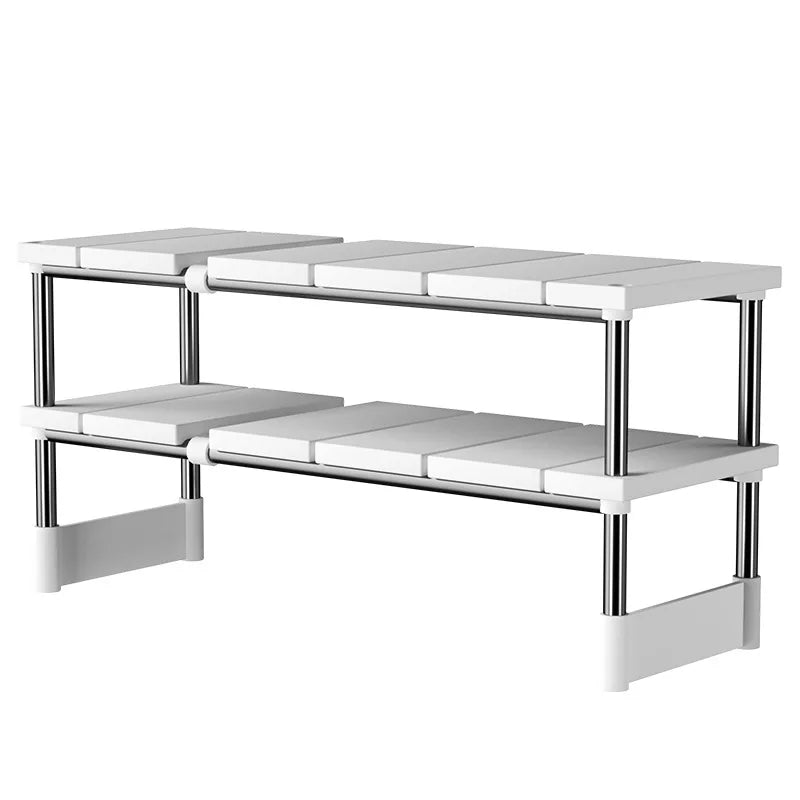 Under Sink Storage Rack - Adjustable Cabinet Organizer Shelf for Kitchen & Bath
