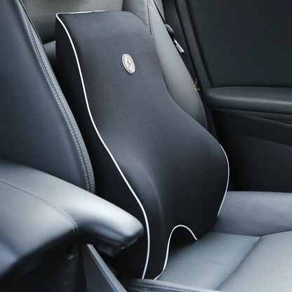 Lumbar Support Pillow - Memory Foam Back Cushion for Office Chair & Car Seat