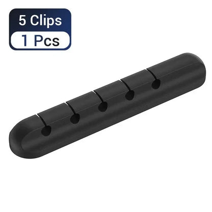 Cable Clips - Silicone Cord Organizer for Desk, Adhesive Cable Management Holder