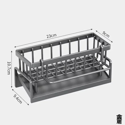 Kitchen Sink Caddy - Faucet-Mounted Sponge Holder & Drainer Rack for Dish Soap
