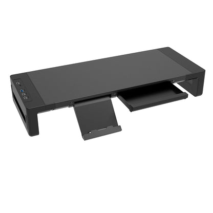 Monitor Stand Riser - Height Adjustable Desk Riser with Storage Drawer