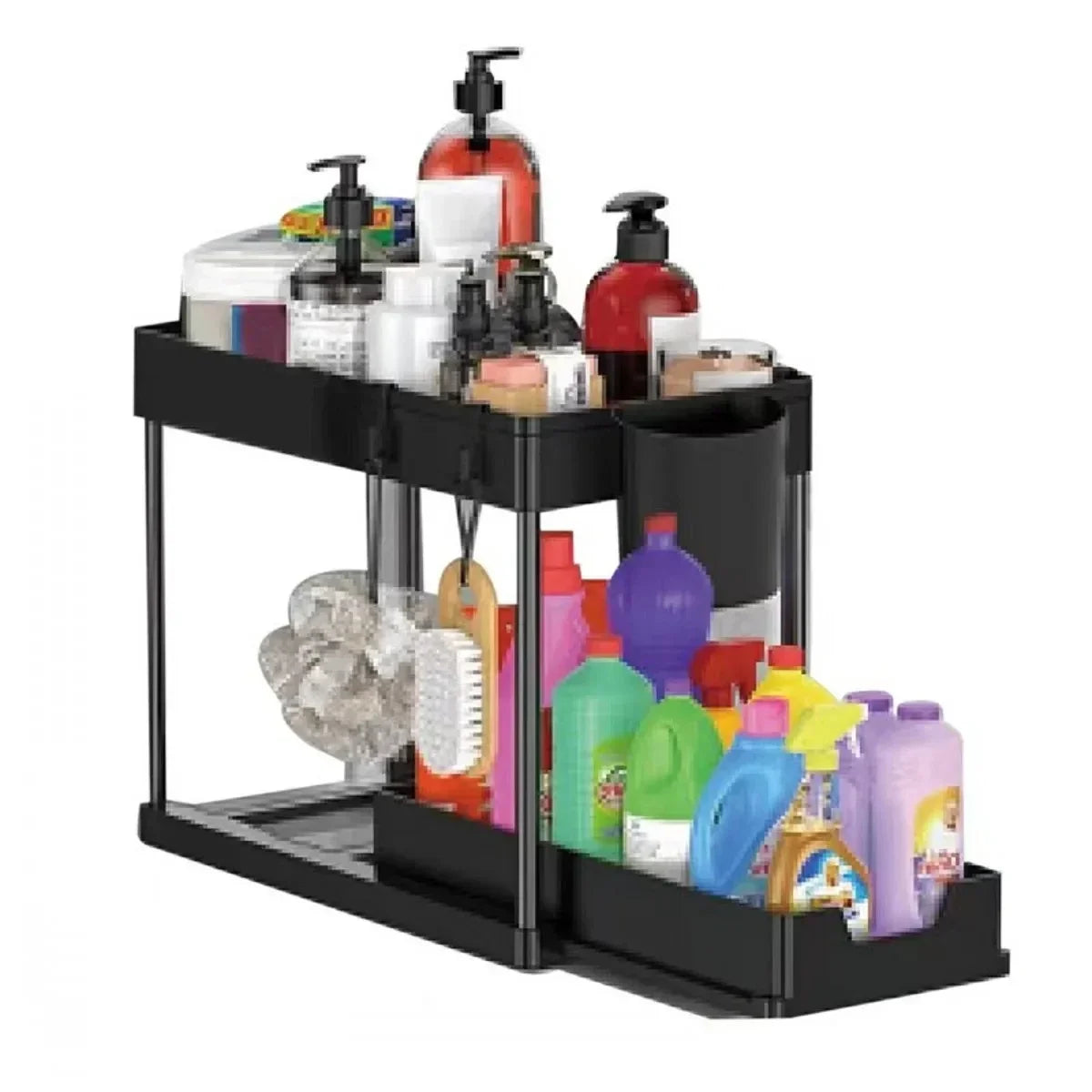 2 Tier Under Sink/Kitchen Sliding Cabinet Basket Organizer Storage