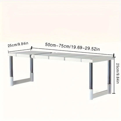 Under Sink Storage Rack - Adjustable Cabinet Organizer Shelf for Kitchen & Bath