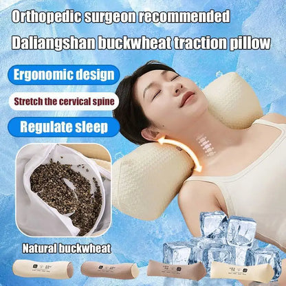 Buckwheat Pillow - Adjustable Cervical Neck Support Pillow for Sleeping