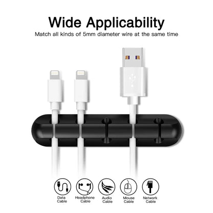 Cable Clips - Silicone Cord Organizer for Desk, Adhesive Cable Management Holder