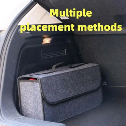 Car Trunk Organizer - Collapsible Anti-Slip Storage with Compartments for SUV & Auto