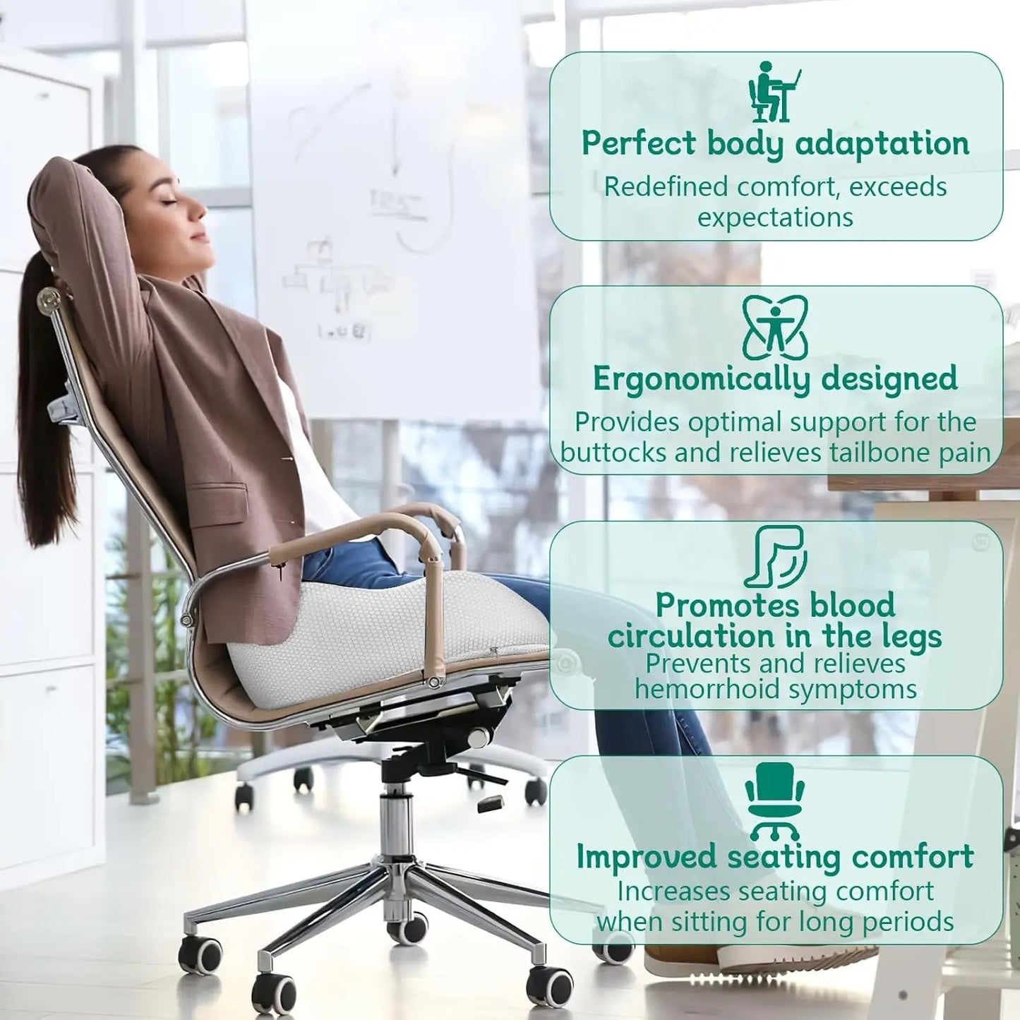 1pc Shape memory foam orthopedic cushion
