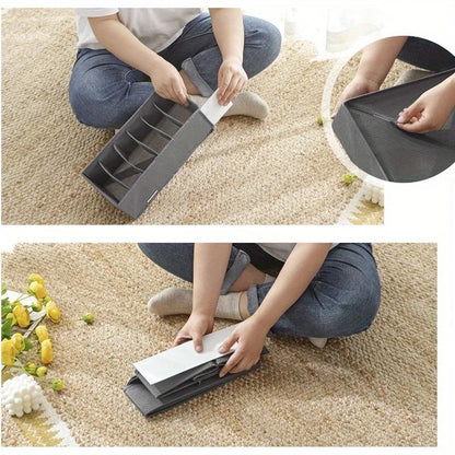 Drawer Organizer Set - 4 Piece Foldable Dividers for Socks, Underwear & Ties