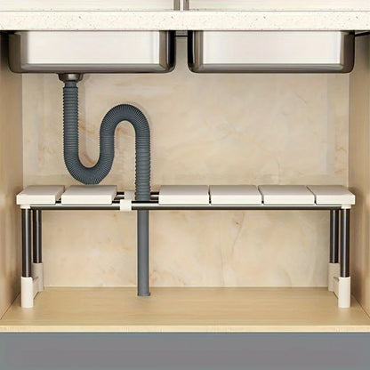 Under Sink Storage Rack - Adjustable Cabinet Organizer Shelf for Kitchen & Bath