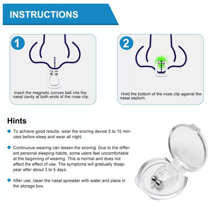 Anti-Snoring Nose Clip - Magnetic Nasal Clips for Sleep, 2 Piece Set