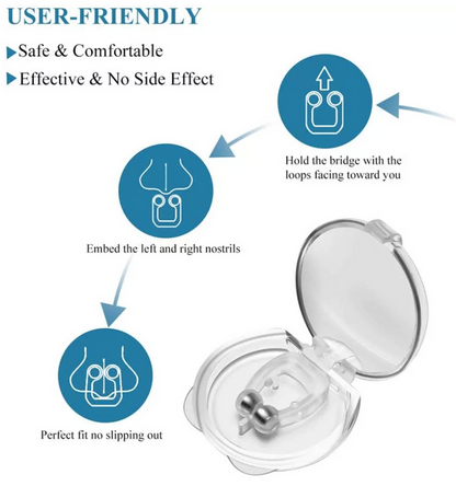 Anti-Snoring Nose Clip - Magnetic Nasal Clips for Sleep, 2 Piece Set