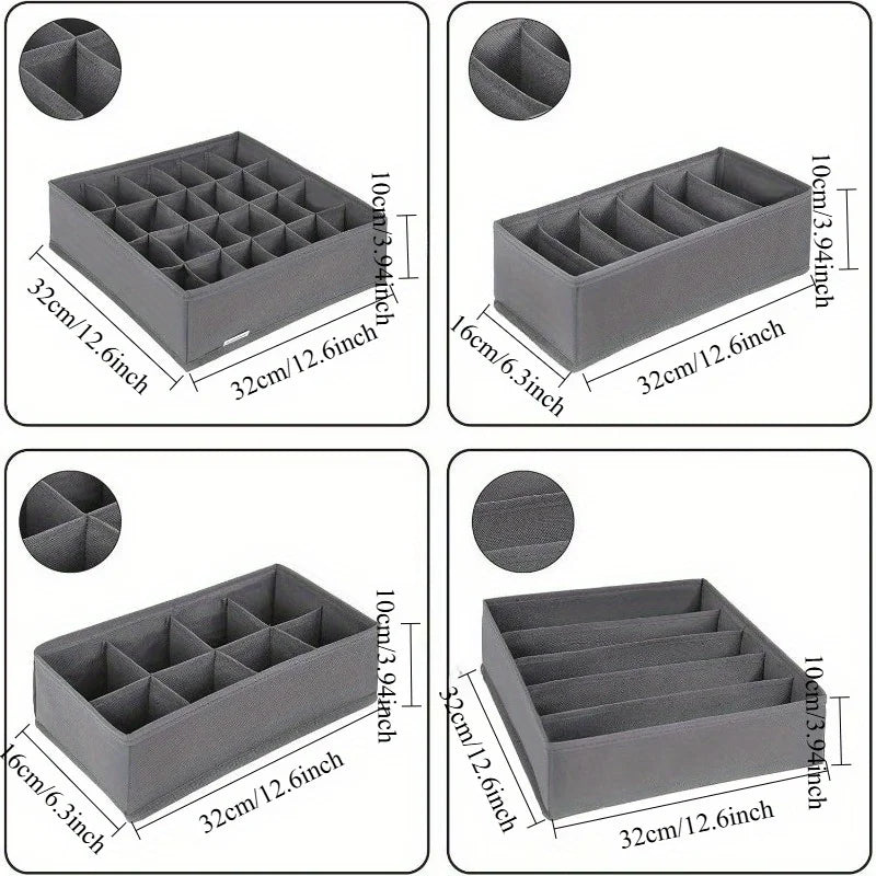 4pcs Foldable Drawer Organizer Set