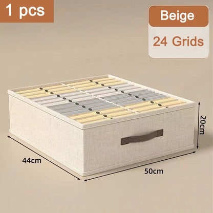 Closet Organizer Drawers - Foldable Fabric Wardrobe Clothes Storage, 14-24 Grids