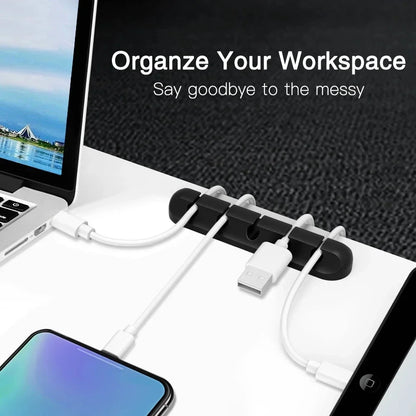 Cable Clips - Silicone Cord Organizer for Desk, Adhesive Cable Management Holder