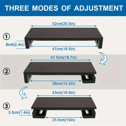 Monitor Stand Riser - Height Adjustable Desk Riser with Storage Drawer