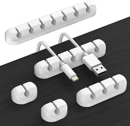 Cable Clips - Silicone Cord Organizer for Desk, Adhesive Cable Management Holder