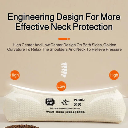 Buckwheat Pillow - Adjustable Cervical Neck Support Pillow for Sleeping