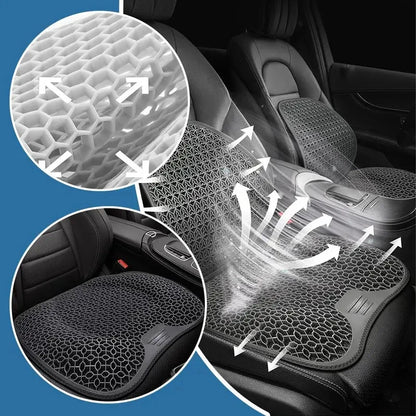Gel Seat Cushion - Breathable Honeycomb Cushion for Office Chair, Car & Home