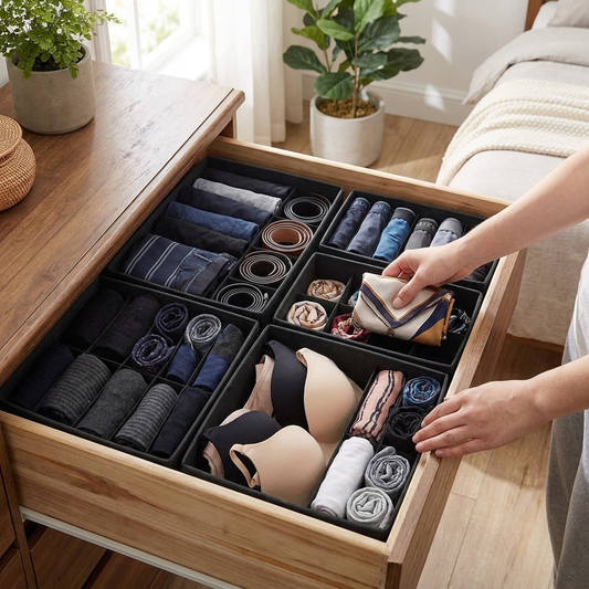 4pcs Foldable Drawer Organizer Set