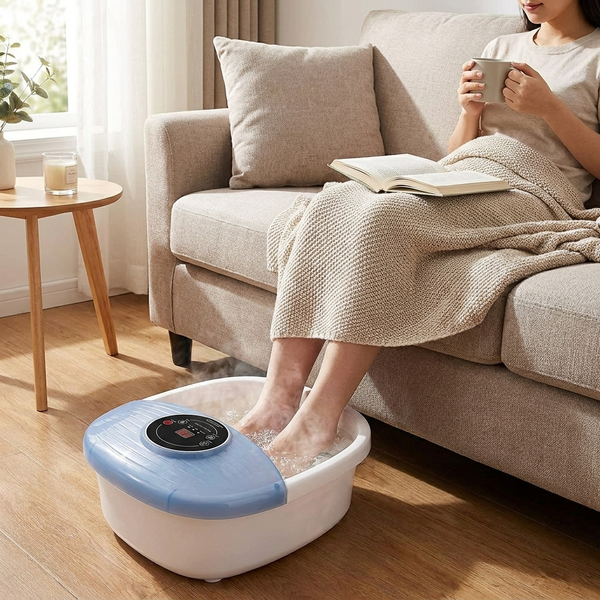 Foot Bath Massager - Heated Foot Spa with Bubbles, Vibration & Temperature Control