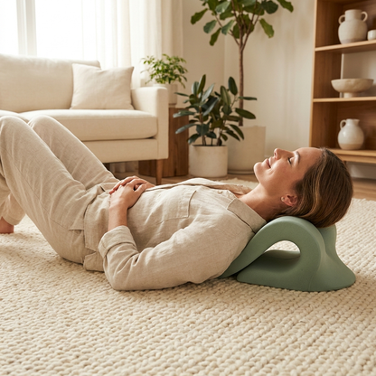 After: ten relaxing minutes on the neck stretcher