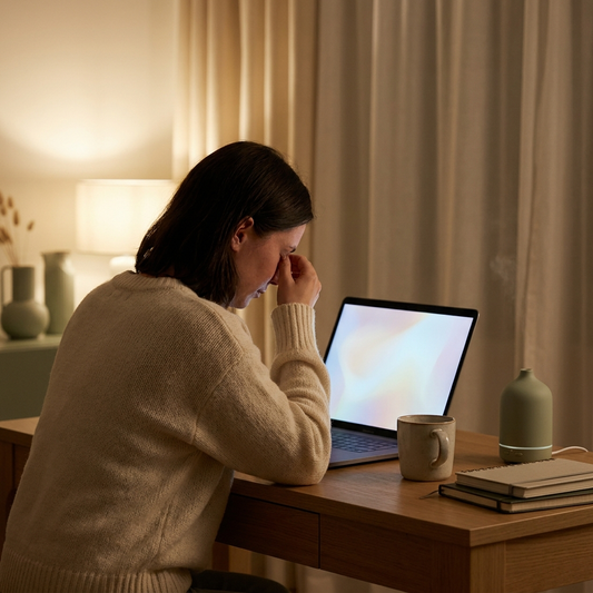 Before: late-night screen time wears on your eyes