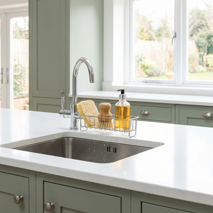 After: everything drains straight into the sink