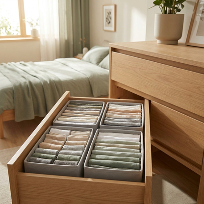 After: four organizers, everything visible at a glance
