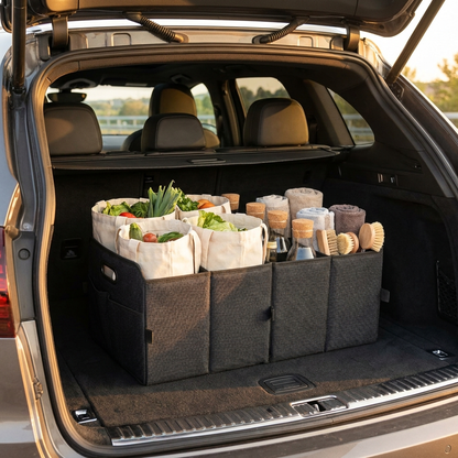 After: everything upright in tidy compartments