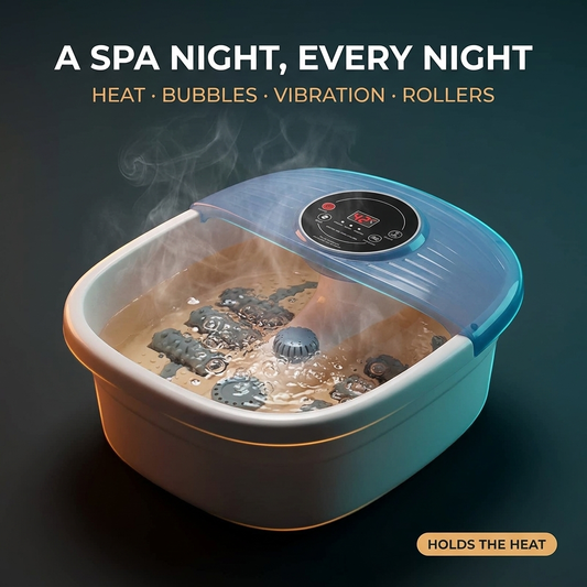 Hero: heated foot spa bath massager with bubbles, vibration and temperature control