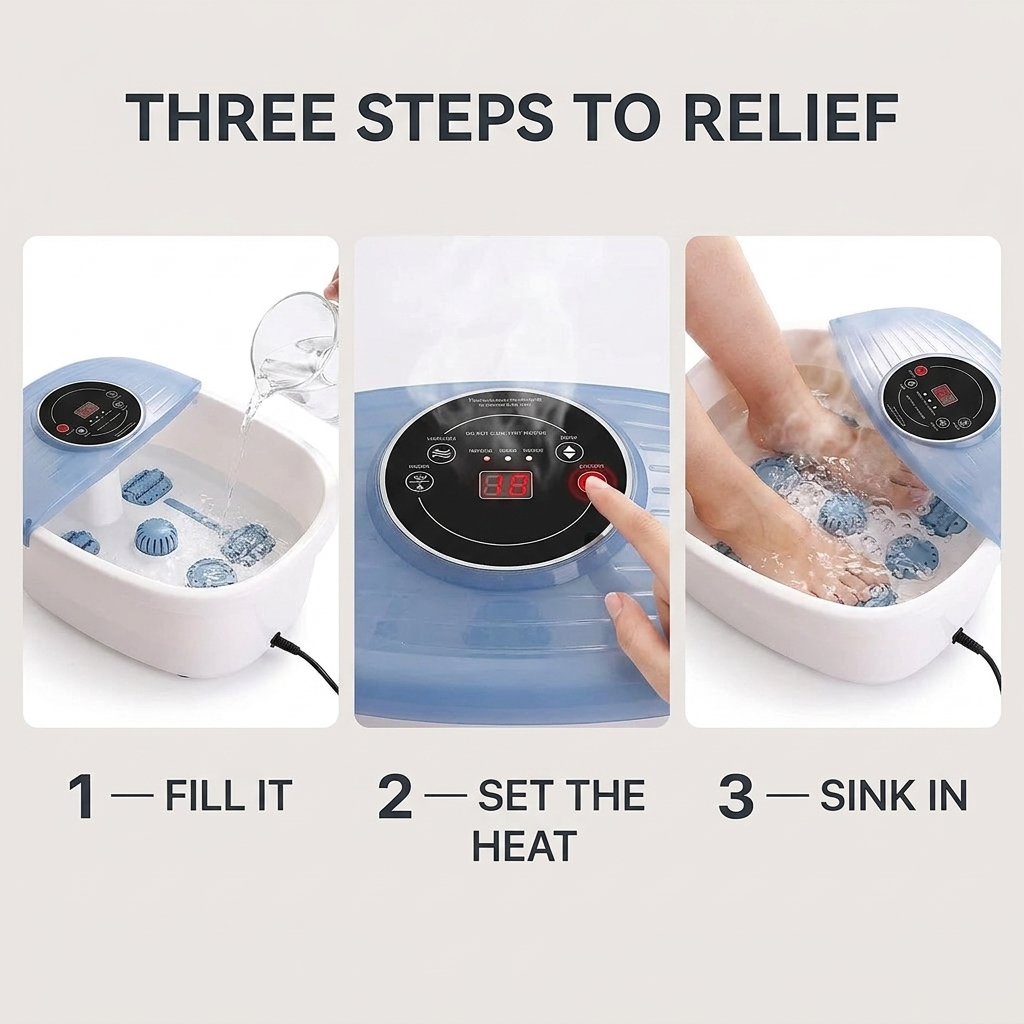 Three steps to relief: fill it, set the heat, sink in