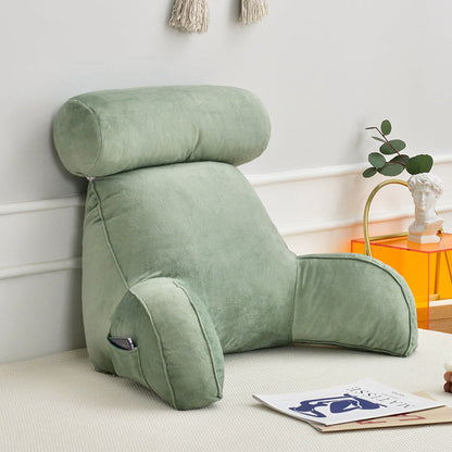 Reading Pillow with Arms - Backrest Bed Pillow with Adjustable Headrest for Sitting Up