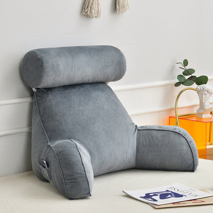 Reading Pillow with Arms - Backrest Bed Pillow with Adjustable Headrest for Sitting Up