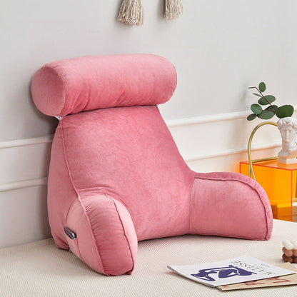 Reading Pillow with Arms - Backrest Bed Pillow with Adjustable Headrest for Sitting Up
