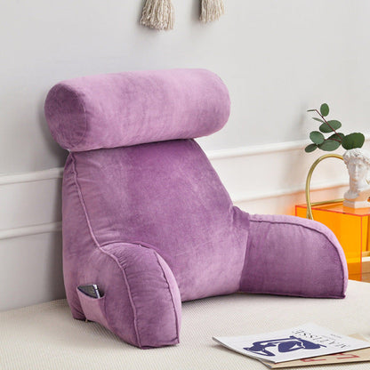 Reading Pillow with Arms - Backrest Bed Pillow with Adjustable Headrest for Sitting Up