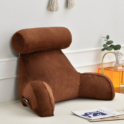 Reading Pillow with Arms - Backrest Bed Pillow with Adjustable Headrest for Sitting Up