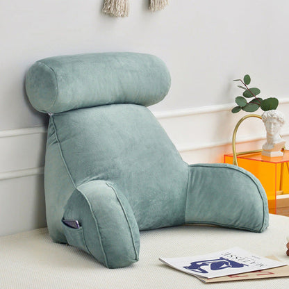 Reading Pillow with Arms - Backrest Bed Pillow with Adjustable Headrest for Sitting Up